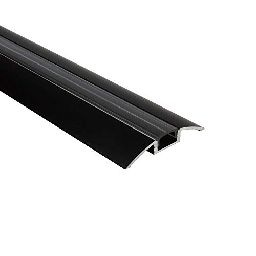 B-Ware - F01 LED Aluprofil Schwarz Übergangsprofil 1m klar von tktrading24
