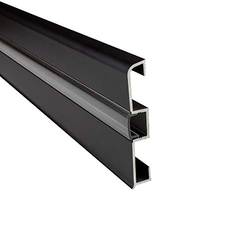 B-Ware - LED Aluprofil C02 Alu Sockelleiste + Abdeckung Fußbodenleiste Schiene für LED-Streifen-Strip Schwarz 2m klar von tktrading24