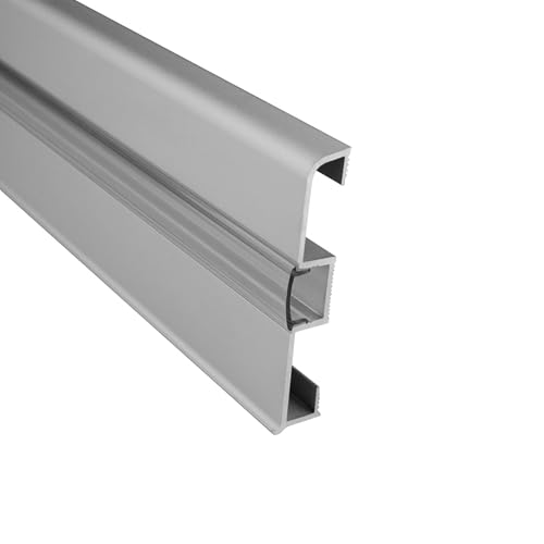 tktrading24 C02 LED Aluprofil Silber Sockelleiste 2m klar von tktrading24