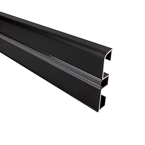 B-Ware - C01 LED Aluprofil schwarz Sockelleiste 1m klar von tktrading24