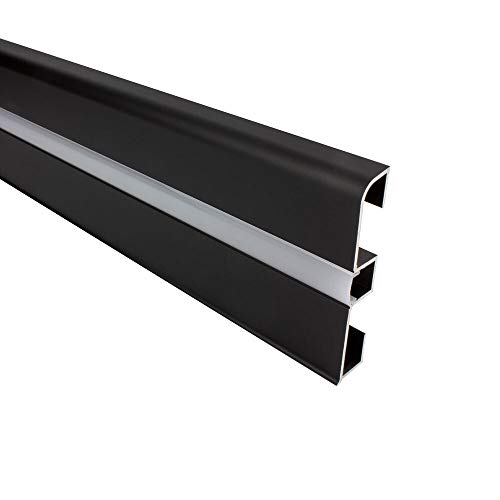 B-Ware - C01 LED Aluprofil schwarz Sockelleiste 2m opal von tktrading24