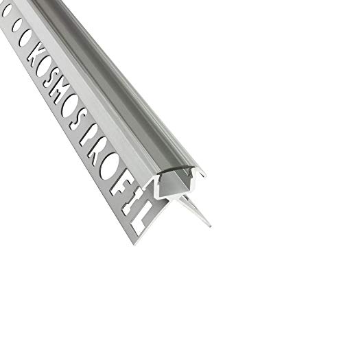 C-T77 LED Alu Fliesenprofil Ecke aussen 10mm silber + Abdeckung Abschlussleiste Fliesen für LED-Streifen-Strip 2m klar C-T77 LED Alu Fliesenprofil Ecke aussen 10mm silber + Abdeckung Abschlussleiste Fliesen für LED-Streifen-Strip 2m klar von tktrading24
