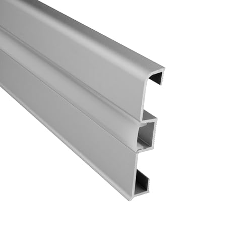 C02 LED Alu Sockelleiste + Abdeckung Fußbodenleiste Schiene für LED-Streifen-Strip Silber 2m opal von tktrading24