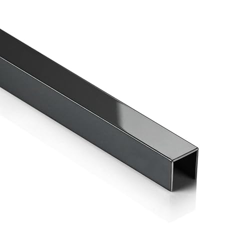 Deko Bordüre U-Profil Zierleiste Fliesenschiene Edelstahl V2A L250cm 10mm schwarz glänzend von tktrading24