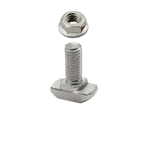 Edelstahl Hammerschraube T-Schraube M6 16mm Nut 8 für Aluprofil 30-er 10 Stück + Mutter von tktrading24