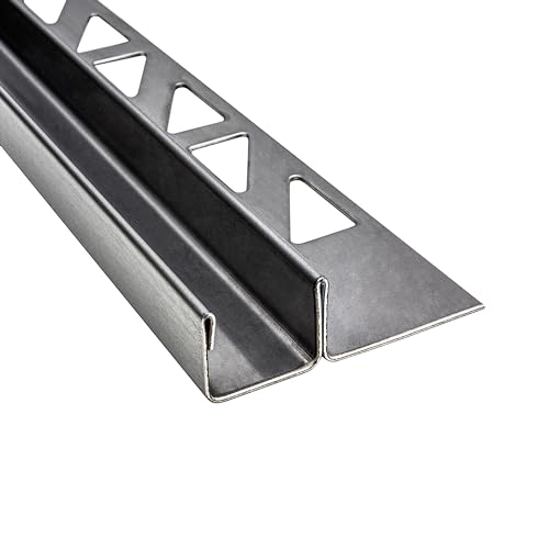 Glas-Fliesenprofil Edelstahl Klemmprofil Wandprofil V2A 2m H12.5mm 13mm-Glas gebürstet Glas-Fliesenprofil Edelstahl Klemmprofil Wandprofil V2A 2m H12.5mm 13mm-Glas gebürstet von tktrading24