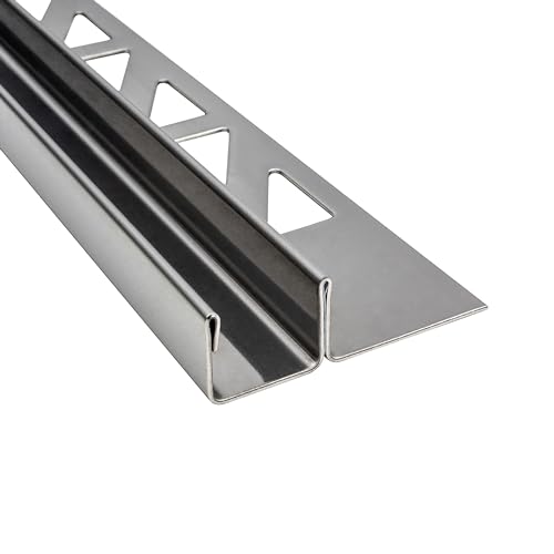 Glas-Fliesenprofil Edelstahl Klemmprofil Wandprofil V2A 2m H12.5mm 13mm-Glas glänzend Glas-Fliesenprofil Edelstahl Klemmprofil Wandprofil V2A 2m H12.5mm 13mm-Glas glänzend von tktrading24