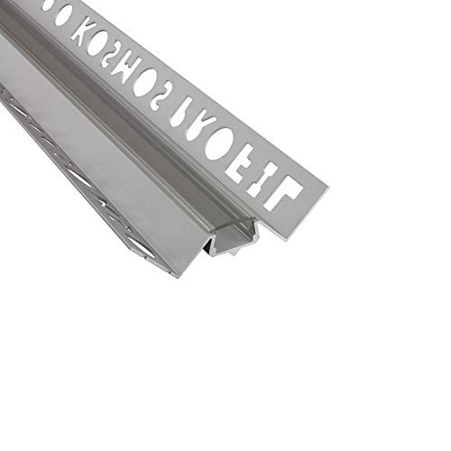 tktrading24 IN-T77 LED Alu Fliesenprofil Ecke innen 10mm silber 1m klar von tktrading24