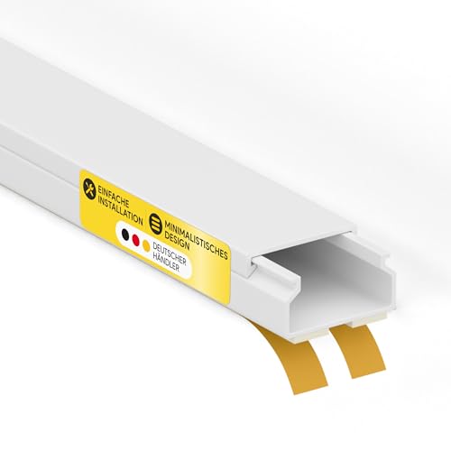 Kabelkanal aus hochwertigem PVC weiß Selbstklebend 2m - 5 Stück - 20x10mm Kabelkanal aus hochwertigem PVC weiß Selbstklebend 2m - 5 Stück - 20x10mm von tktrading24