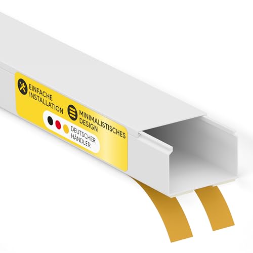 Kabelkanal aus hochwertigem PVC weiß Selbstklebend 2m - 5 Stück - 40x25mm Kabelkanal aus hochwertigem PVC weiß Selbstklebend 2m - 5 Stück - 40x25mm von tktrading24