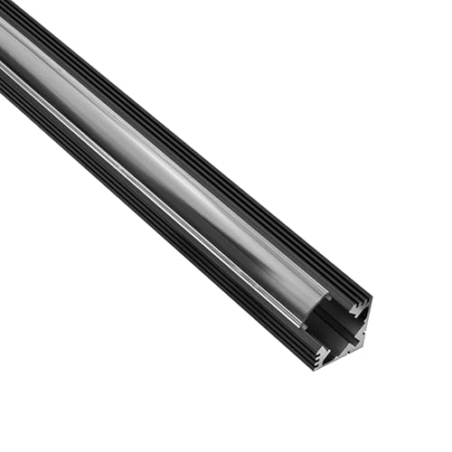 LED Aluprofil A19 Eckprofil schwarz + Abdeckung klar LED-Streifen-Strip 2m LED Aluprofil A19 Eckprofil schwarz + Abdeckung klar LED-Streifen-Strip 2m von tktrading24