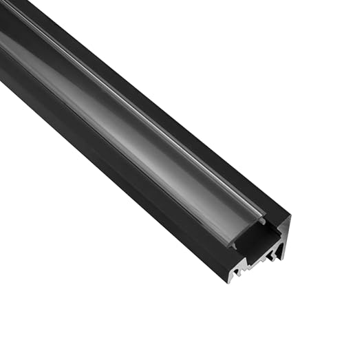 tktrading24 A20 LED Aluprofil Schwarz Eckprofil 30° 1m klar von tktrading24