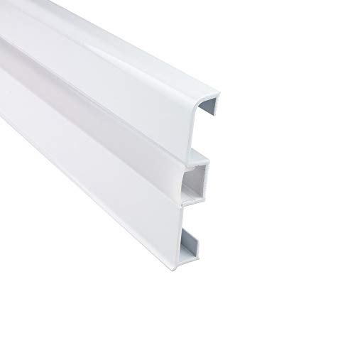 B-Ware - LED Aluprofil C02 Alu Sockelleiste + Abdeckung Fußbodenleiste Schiene für LED-Streifen-Strip Weiss 2m milky von tktrading24