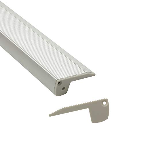 tktrading24 LED Aluprofil S01 Treppenprofil + Abdeckung Alu Schiene für LED-Streifen 1m silber opal von tktrading24