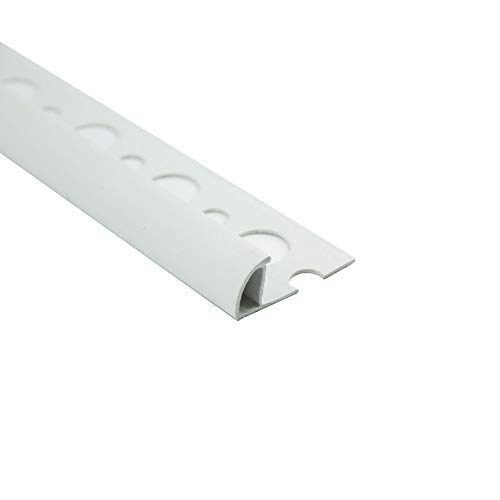 PVC Viertelkreis Fliesenschiene Fliesenprofil Kunststoff weiß L250cm 10mm Profil (10 Stück) von tktrading24