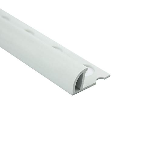 PVC Viertelkreis Fliesenschiene Fliesenprofil Kunststoff weiß L250cm 12,5mm Profil (10 Stück) von tktrading24