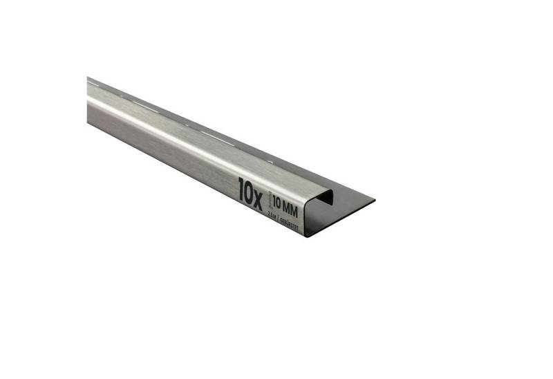 tktrading24 Abschlussprofil 10x Q-Profil Fliesenprofil, Edelstahl, 250 cm, 10 mm, Gebürstet (Set, 10er) von tktrading24