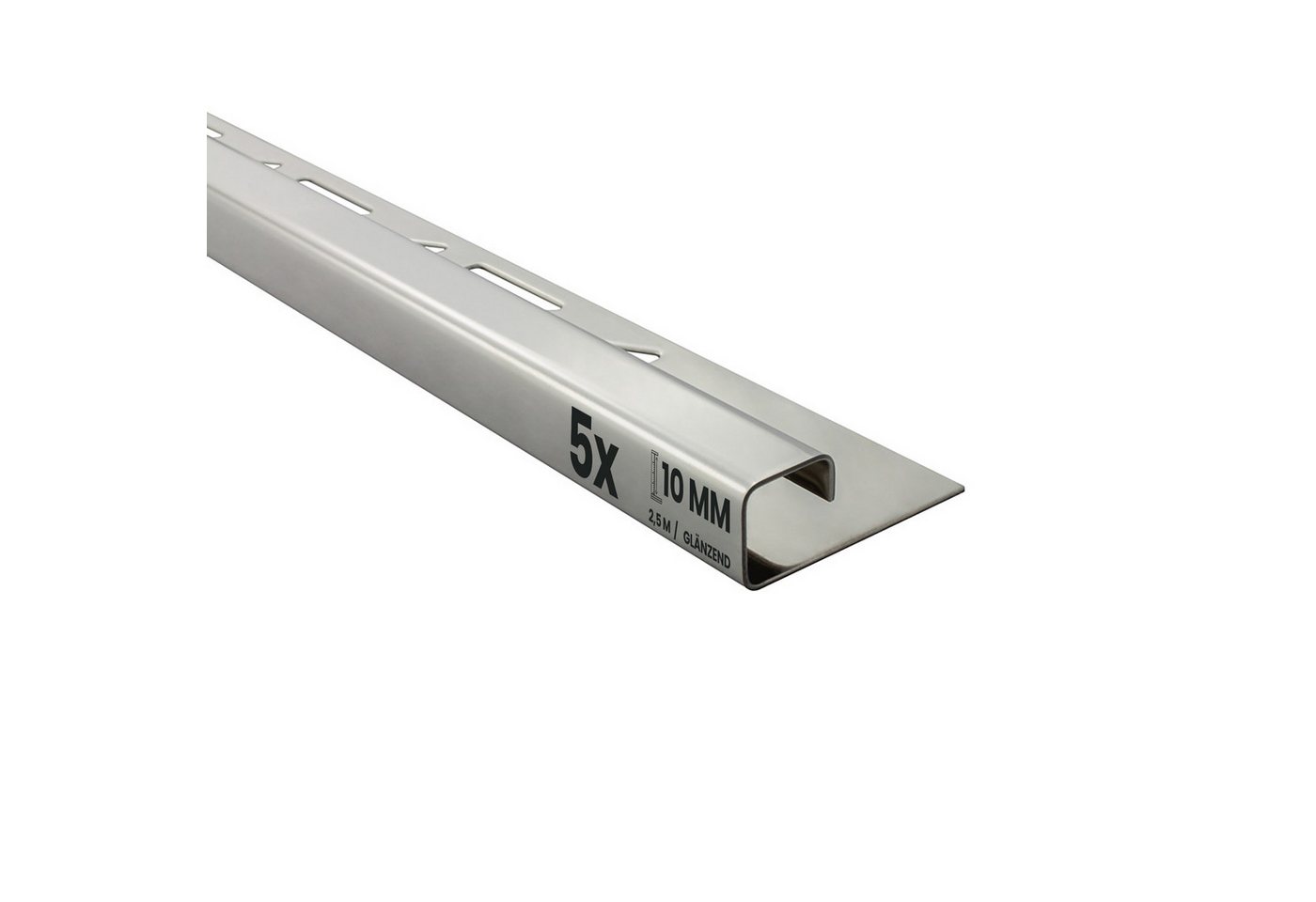 tktrading24 Abschlussprofil 5x Q-Profil Fliesenprofil, Edelstahl, 250 cm, 10 mm, Glänzend (Set, 5er) von tktrading24