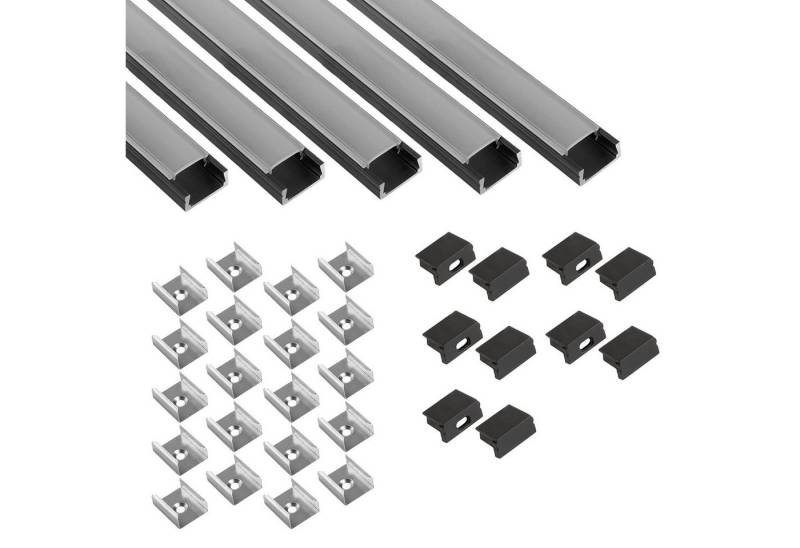 tktrading24 LED-Stripe-Profil 5x A15 LED Profil 2m - Schwarz inkl. Abdeckung, Halter & Endkappen tktrading24 LED-Stripe-Profil 5x A15 LED Profil 2m - Schwarz inkl. Abdeckung, Halter & Endkappen von tktrading24