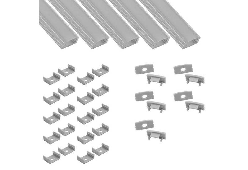 tktrading24 LED-Stripe-Profil 5x A17 LED Profil 2m - Silber inkl. Abdeckung, Halter & Endkappen tktrading24 LED-Stripe-Profil 5x A17 LED Profil 2m - Silber inkl. Abdeckung, Halter & Endkappen von tktrading24