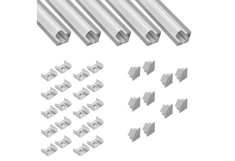 tktrading24 LED-Stripe-Profil 5x A19 LED Profil 2m - Silber inkl. Abdeckung, Halter & Endkappen tktrading24 LED-Stripe-Profil 5x A19 LED Profil 2m - Silber inkl. Abdeckung, Halter & Endkappen von tktrading24