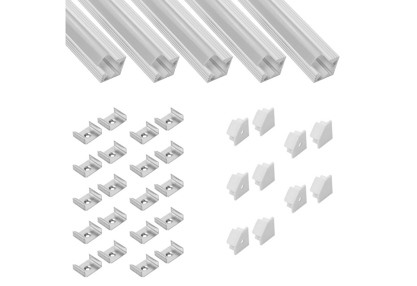 tktrading24 LED-Stripe-Profil 5x A19 LED Profil 2m - Weiss inkl. Abdeckung, Halter & Endkappen tktrading24 LED-Stripe-Profil 5x A19 LED Profil 2m - Weiss inkl. Abdeckung, Halter & Endkappen von tktrading24