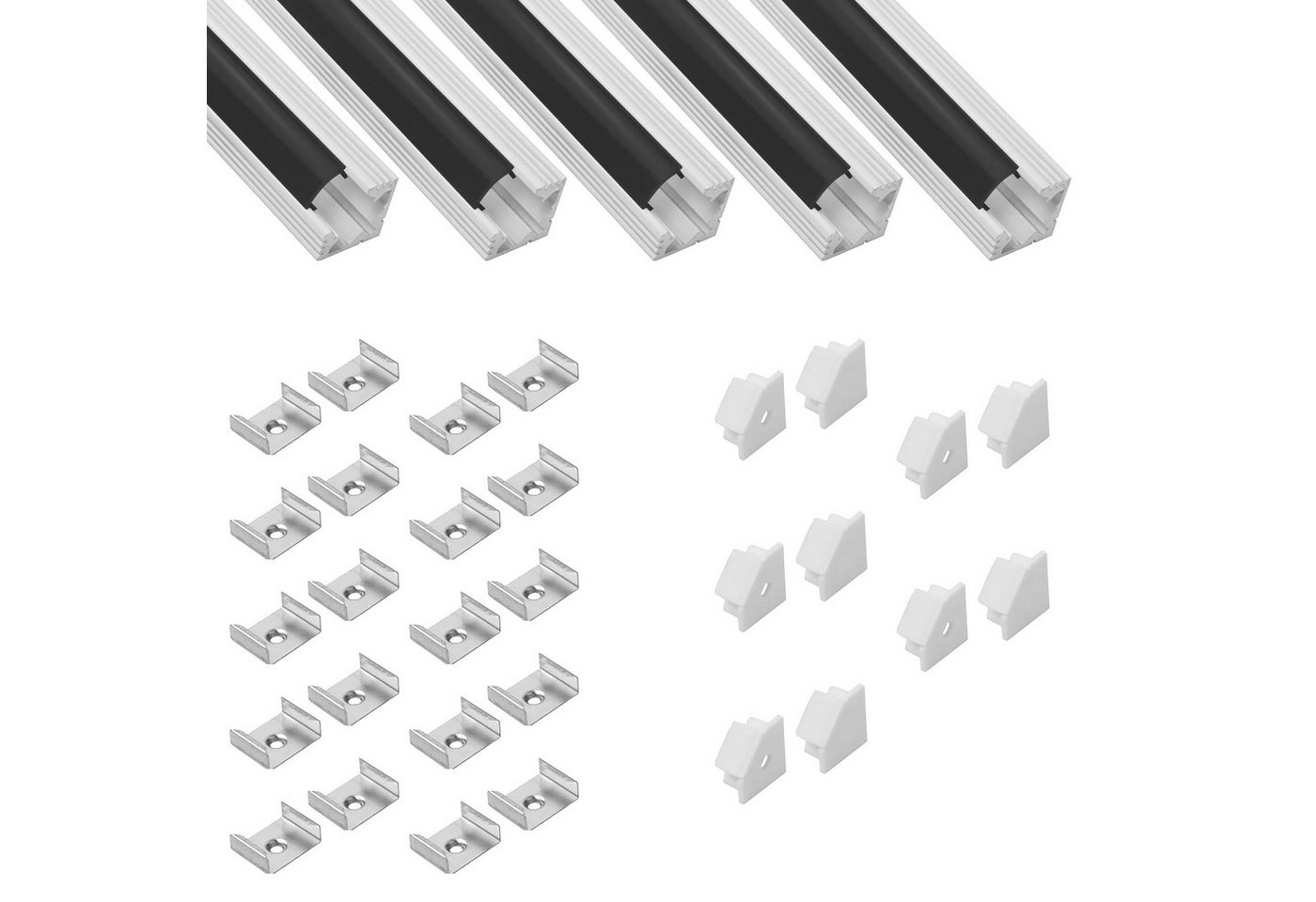 tktrading24 LED-Stripe-Profil 5x A19 LED Profil 2m - Weiss inkl. Abdeckung, Halter & Endkappen tktrading24 LED-Stripe-Profil 5x A19 LED Profil 2m - Weiss inkl. Abdeckung, Halter & Endkappen von tktrading24