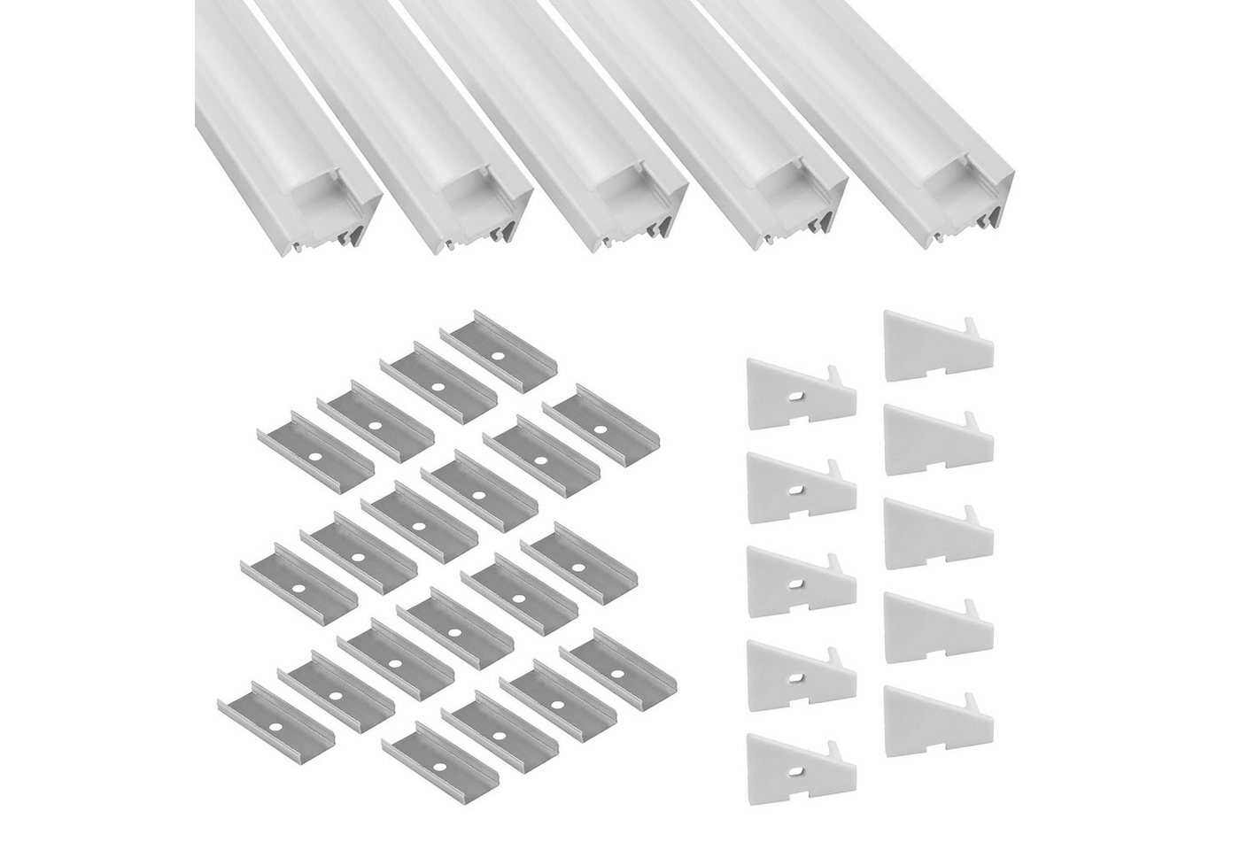 tktrading24 LED-Stripe-Profil 5x A20 LED Profil 2m - Weiss inkl. Abdeckung, Halter & Endkappen tktrading24 LED-Stripe-Profil 5x A20 LED Profil 2m - Weiss inkl. Abdeckung, Halter & Endkappen von tktrading24