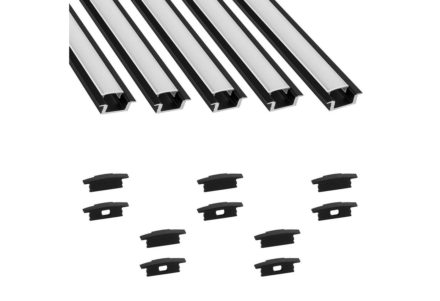 tktrading24 LED-Stripe-Profil 5x A25 LED Profil 2m - Schwarz inkl. Abdeckung & Endkappen tktrading24 LED-Stripe-Profil 5x A25 LED Profil 2m - Schwarz inkl. Abdeckung & Endkappen von tktrading24