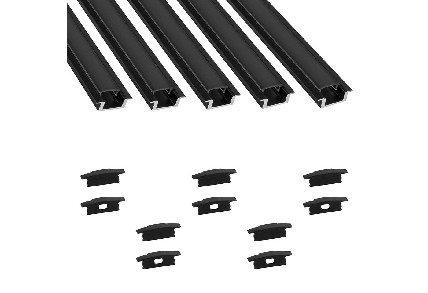 tktrading24 LED-Stripe-Profil 5x A25 LED Profil 2m - Schwarz inkl. Abdeckung & Endkappen tktrading24 LED-Stripe-Profil 5x A25 LED Profil 2m - Schwarz inkl. Abdeckung & Endkappen von tktrading24