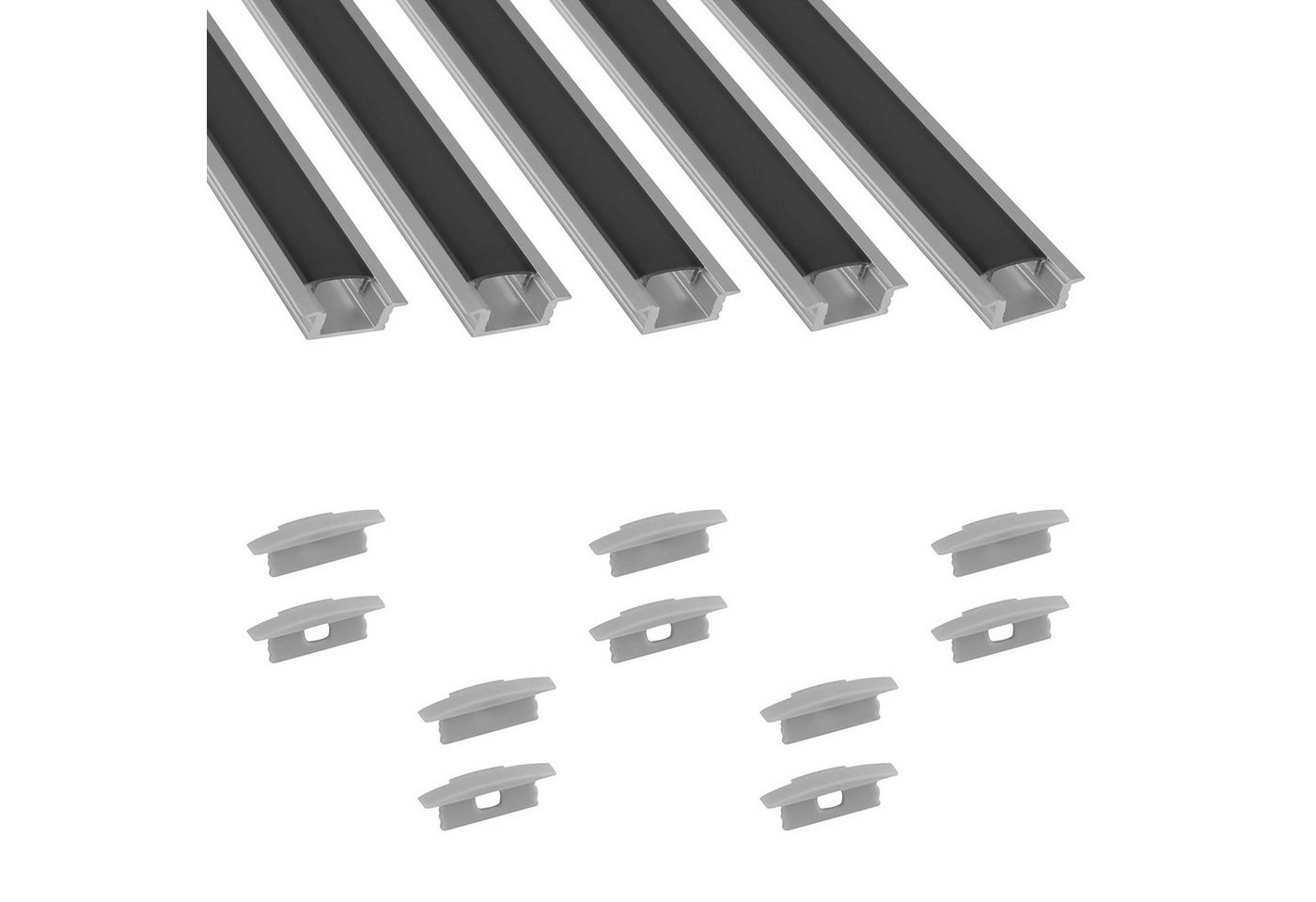 tktrading24 LED-Stripe-Profil 5x A25 LED Profil 2m - Silber inkl. Abdeckung & Endkappen tktrading24 LED-Stripe-Profil 5x A25 LED Profil 2m - Silber inkl. Abdeckung & Endkappen von tktrading24