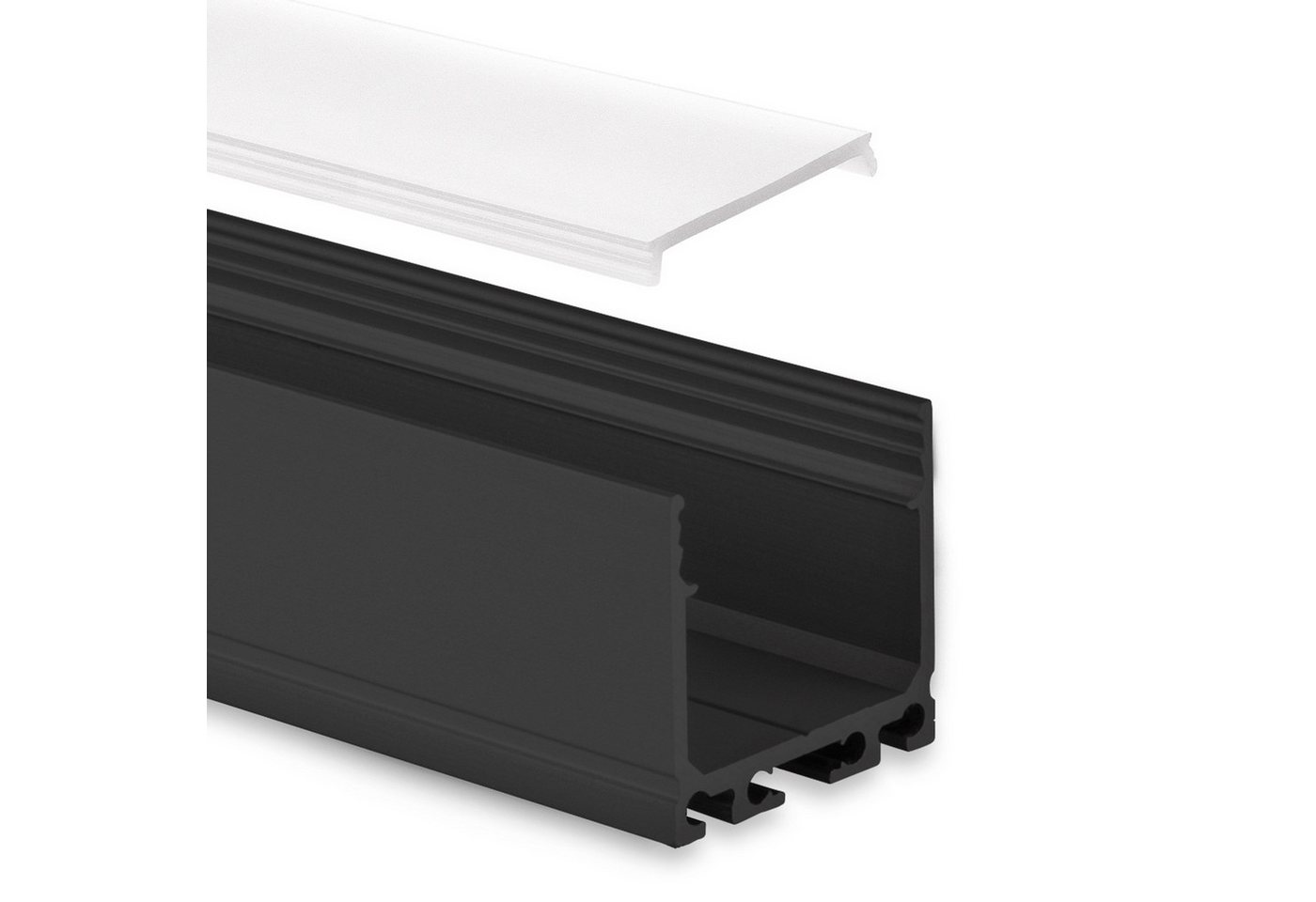 tktrading24 LED-Stripe-Profil GX-PN6n LED Alu AUFBAU-Profil 200 cm, Stripes max. 24 mm, schwarz von tktrading24