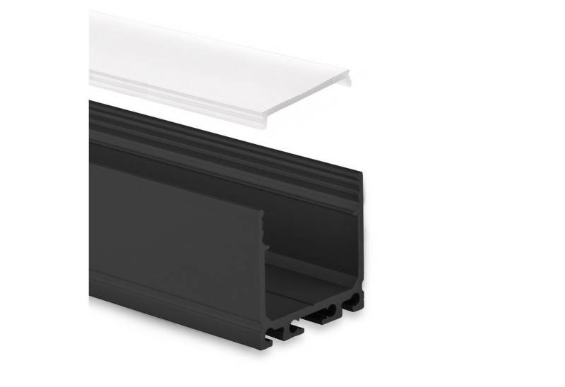 tktrading24 LED-Stripe-Profil GX-PN8 LED AUFBAU-Profil 200 cm, LED Stripes max. 16 mm, schwarz von tktrading24