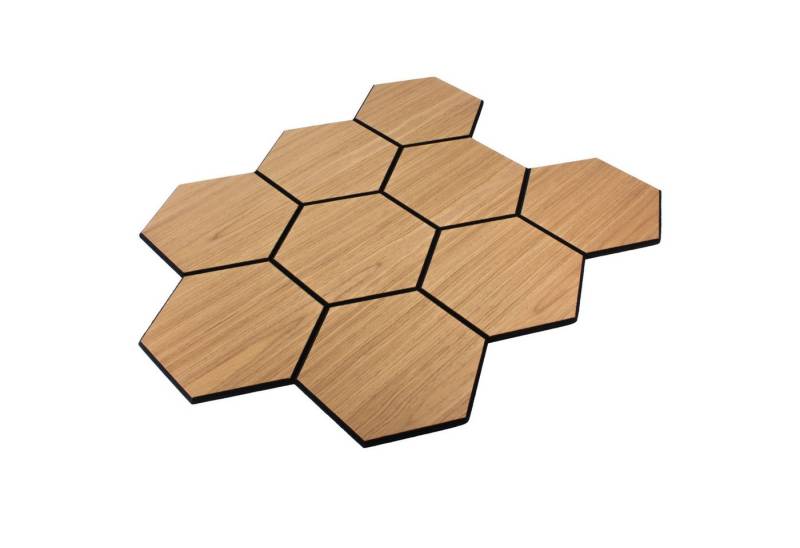 tktrading24 Wandpaneel Akustikpaneel mit Holzfurnier Bright Teak - 727x600 mm - PET-Filz, BxL: 60x72,7 cm, (2er, 2-tlg) von tktrading24