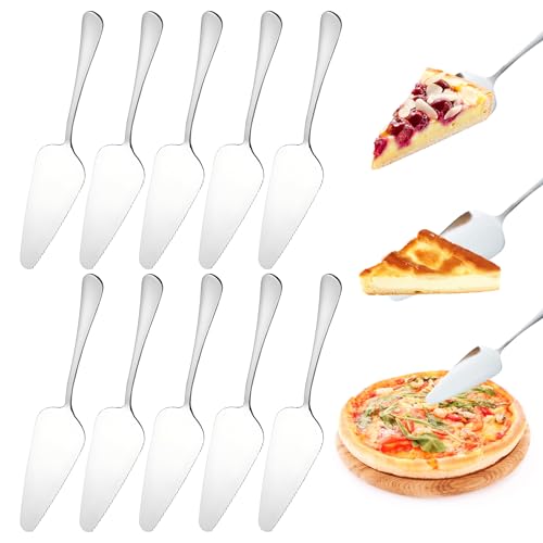 Edelstahl Tortenheber Set Kuchenheber Tortenheber Edelstahl Tortenschaufel Kuchenheber Tortenmesser Kuchenheber mit Feinem Wellenschliff Profi Tortenschaufel für Küchen Restaurants, Käse, Pizza, 10 St von tlidfgeo