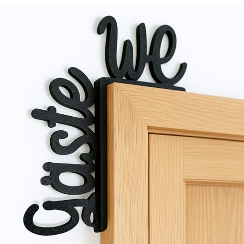 tlidfgeo Gäste WC Schild, Schwarz Türrahmenschild, Gäste WC Deko, Toiletten Schild Müssen Aufkleber,12×14cm Lustige Schwarzes Toilette Tür Schilder von tlidfgeo