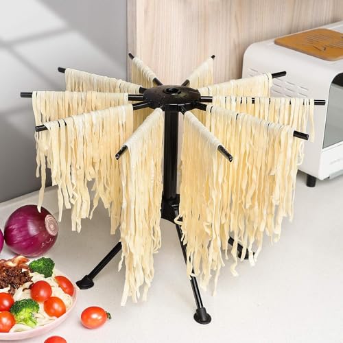 to do home Nudeltrockner Faltbarer Pastatrockner Pastamaker- Stabil & robust - bis zu 2 KG Nudeln - kompakt & einfach - 10 ausziehbare Sprossen - Pasta Maker - Nudelständer zum trocknen|schwarz von to do home