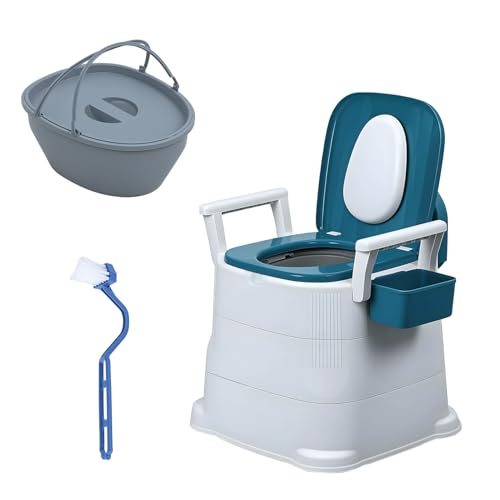 toilmua Nachtskommode für Erwachsene, tragbare Nachttoilette mit Gewebespeicherbox Töpfchen für ältere und behinderte - starke, tragende, verdickte Beine 150 kg Kapazität 1 von toilmua