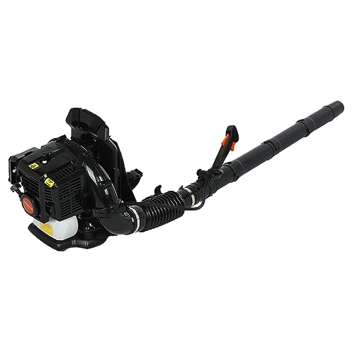 toilmua Rucksackgasbetriebene Blattgebläse 550cfm, 52cc 1,7 PS Gasblattgebläse 2-Takt-Ergonomische breite Schultergurte Einzylinder luftgekühlte Rasenblüten Schwarz von toilmua