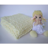 Handgehäkelte Cremige Weiße Baby-Decke Weiche Acryl-Krippen-Decke von toivima