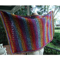 Regenbogen Häkeln Schoßdecke Acryl Werfen, Gut Erhalten Geschenk von toivima