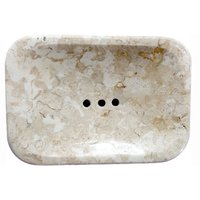 Seifenschale Aus Natur Marmor Stein Handgefertigt Quadratisch Mit Ablaufrinne - Verlängert Hygienisch Die Lebensdauer Ihrer Seife von tokoindah