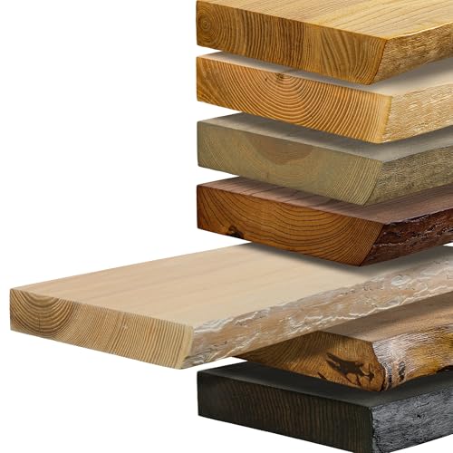 tømmermann - Wandregal mit Baumkante - massives Schweberegal Farbe Weißöl 70 cm Länge - Regalbrett aus Eschenholz 100% natürlich - Rustikales Wandboard mit unsichtbarer Wandmontage - Massivholzbrett von tømmermann