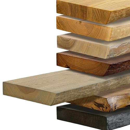 tømmermann - Wandregal mit Baumkante - massives Schweberegal Farbe Wild Asche 140 cm Länge - Regalbrett aus Eschenholz 100% natürlich Rustikales Wandboard mit unsichtbarer Wandmontage Massivholzbrett von tømmermann