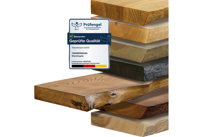 tømmermann Wandregal Schweberegal Holzregal mit Baumkante - Hängeregal aus Massivholz, Komplett-Set tømmermann Wandregal Schweberegal Holzregal mit Baumkante - Hängeregal aus Massivholz, Komplett-Set von tømmermann