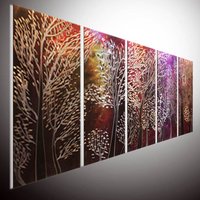 Abstrakte Metallbaum-Skulptur, Moderne Aluminiumwandkunst von tomouk