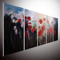 Abstrakte Metallblumenmalerei, Moderne Aluminiumskulptur-Wandkunst von tomouk