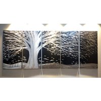 Abstrakte Baum-Metallwand-Kunst, Moderne Innenaußenskulptur von tomouk