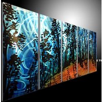 Metallskulptur, Abstrakte Waldmalerei, Modernes Wohndekor von tomouk