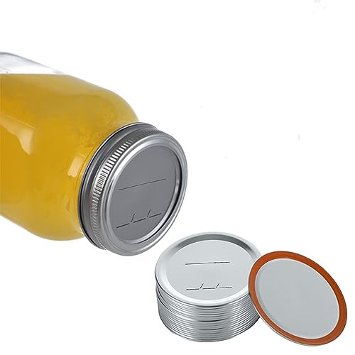 Tongfeng 24 Stück Einmachglas Deckel - Metal Ersatzdeckel für Wide Mouth Mason Jars - True Fruits Gläser Deckel - Split Typ Weißblech Lebensmittelkappen von tongfeng